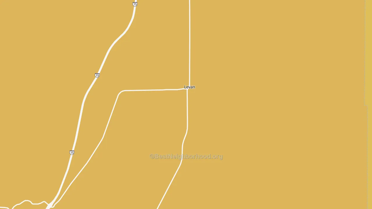Map of the best neighborhoods in the 84639 area, with better matches in green and worse matches in red