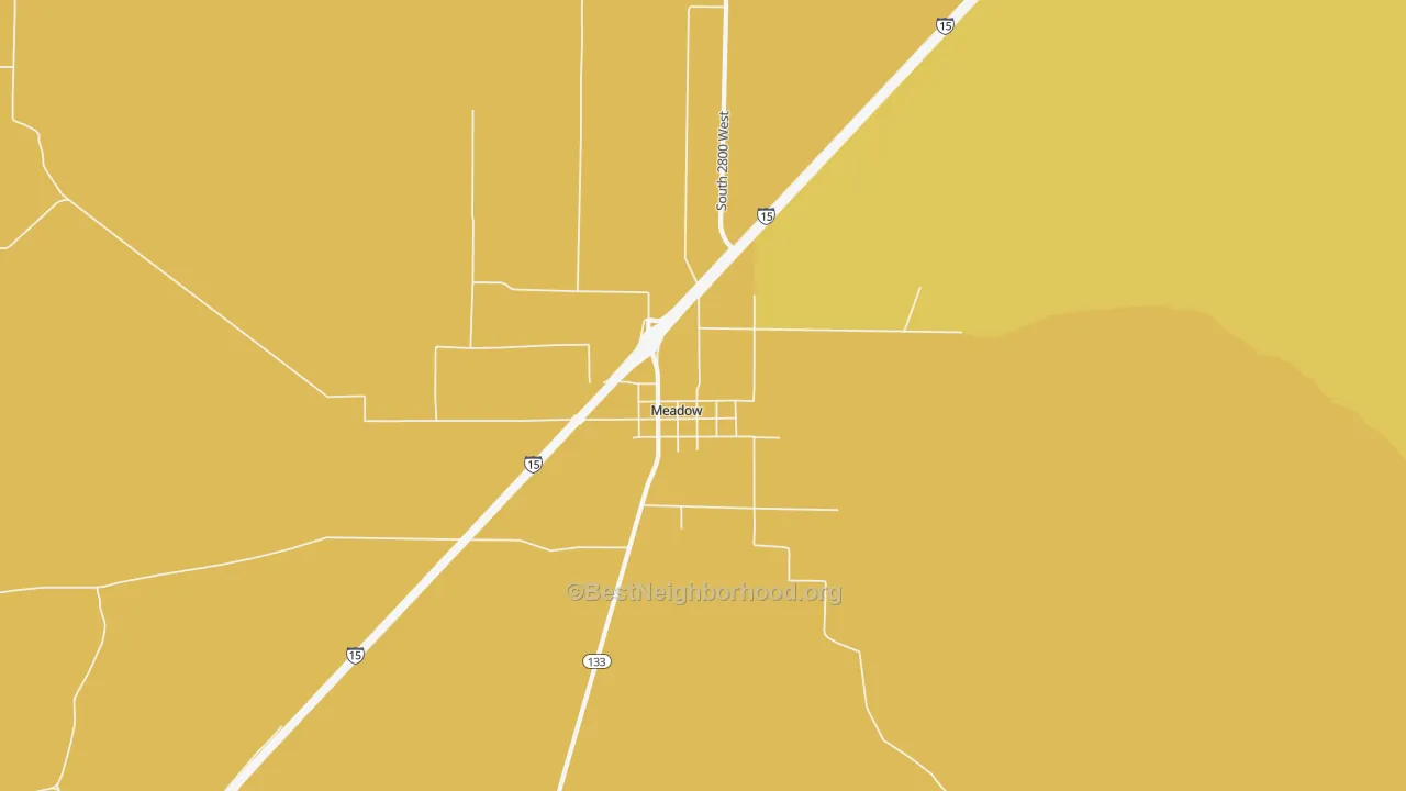 Map of the best neighborhoods in the 84644 area, with better matches in green and worse matches in red