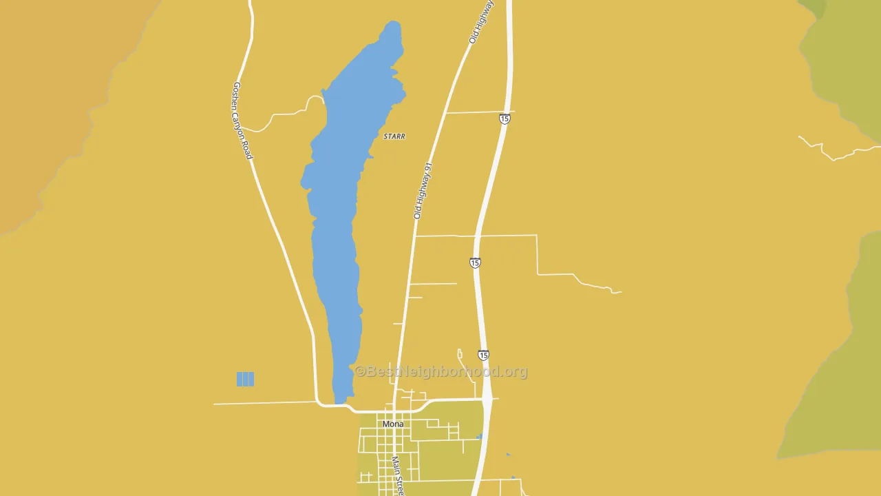 Map of the best neighborhoods in the 84645 area, with better matches in green and worse matches in red