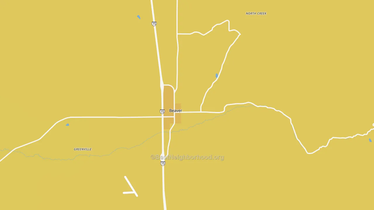 Map of the best neighborhoods in the 84713 area, with better matches in green and worse matches in red