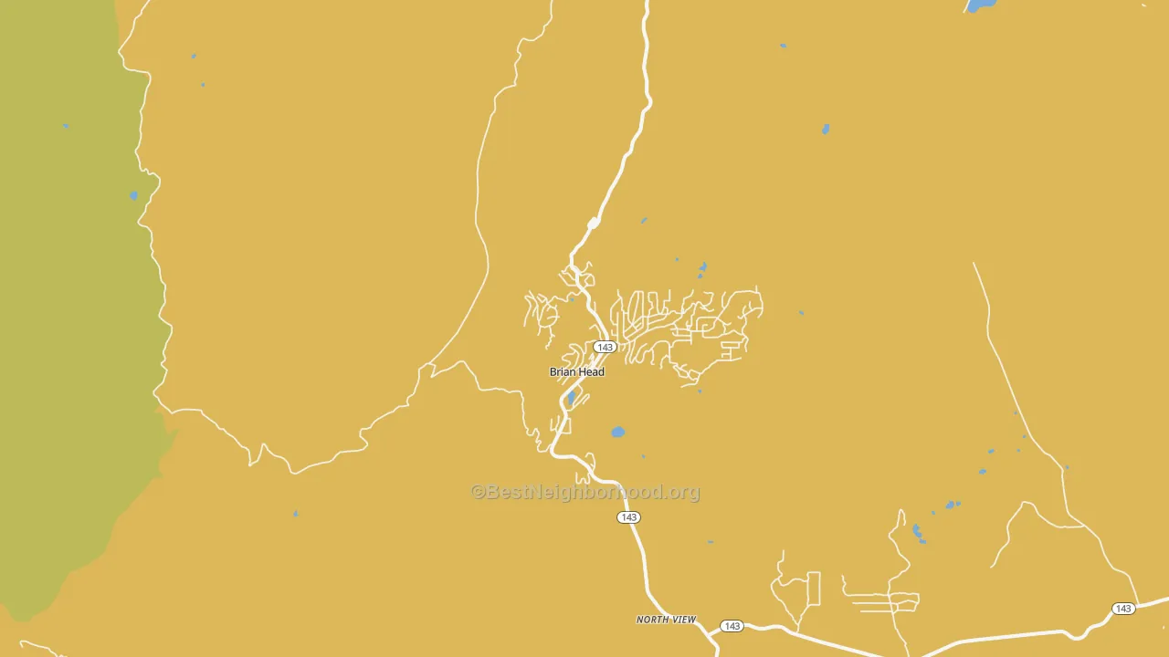 Map of the best neighborhoods in the 84719 area, with better matches in green and worse matches in red