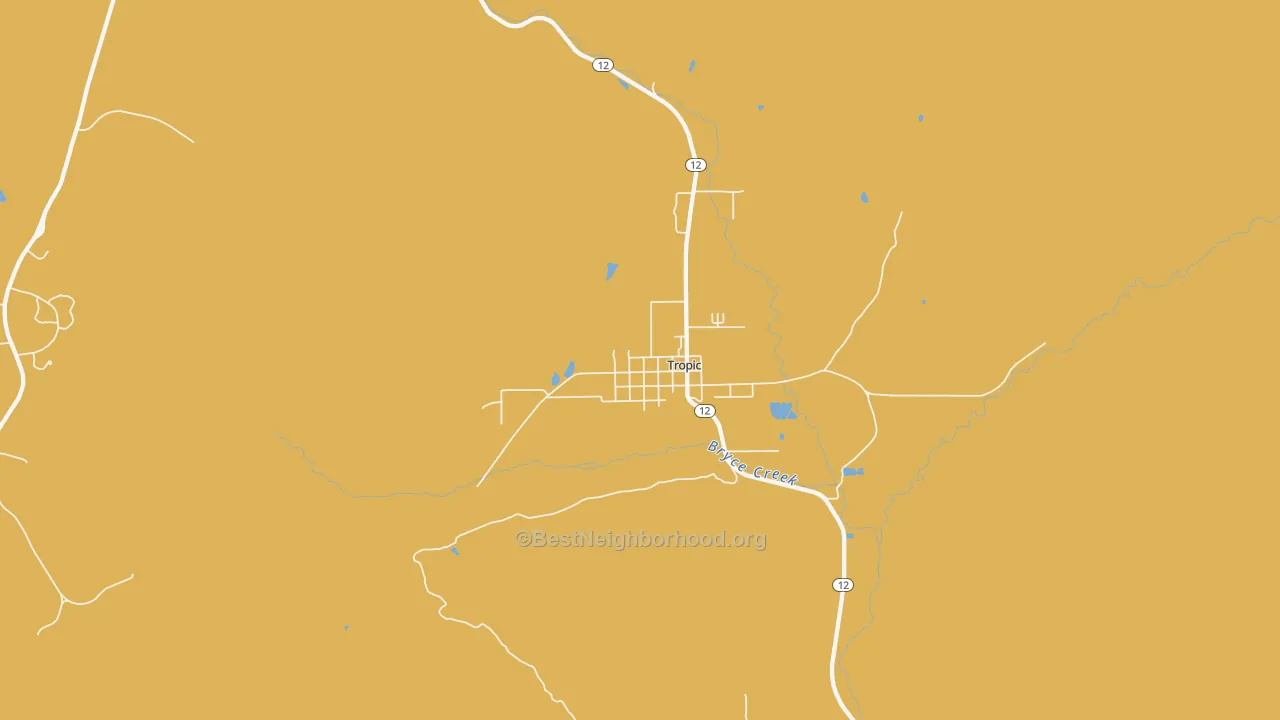 Map of the best neighborhoods in the 84776 area, with better matches in green and worse matches in red