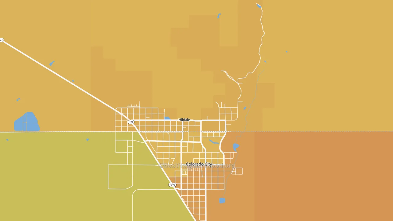 Map of the best neighborhoods in the 84784 area, with better matches in green and worse matches in red