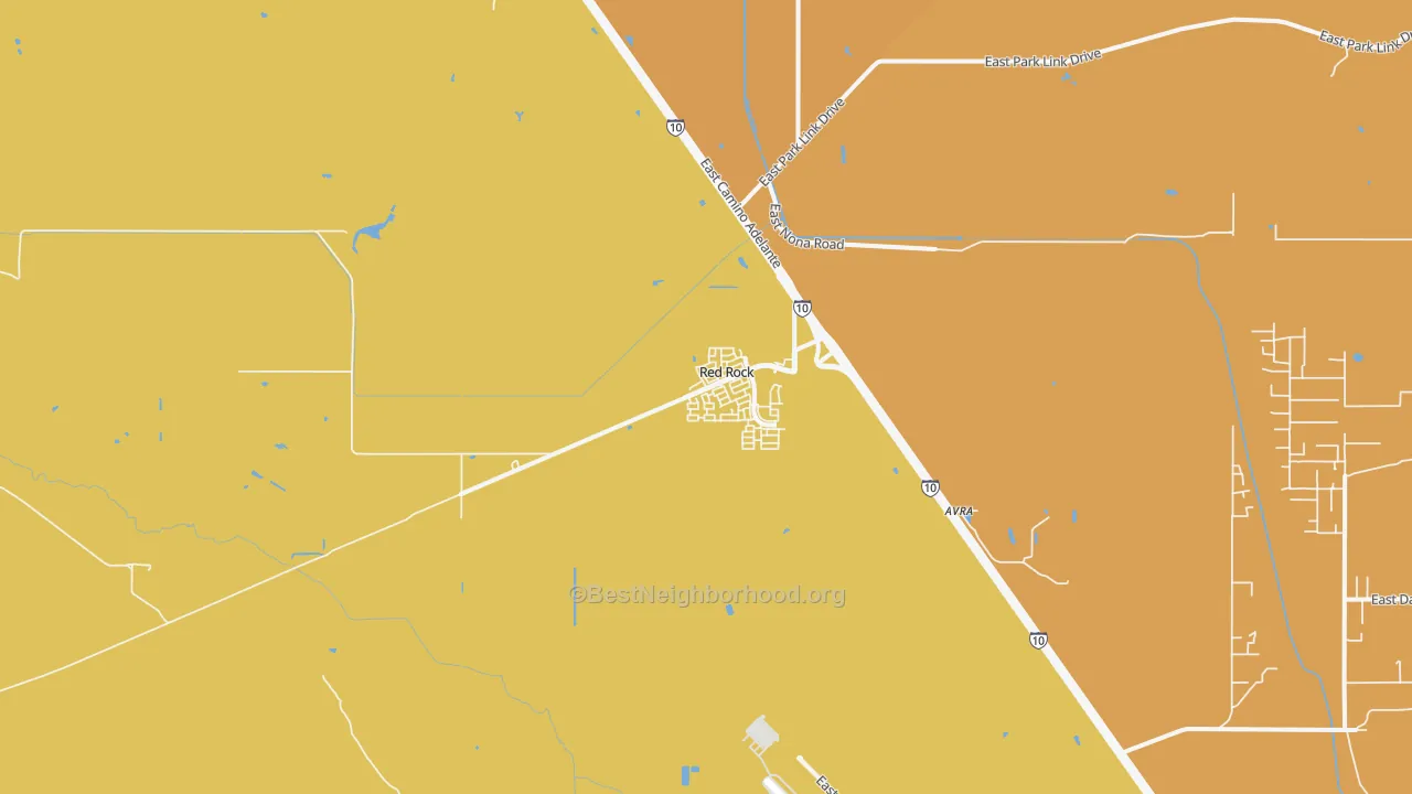 Map of the best neighborhoods in the 85145 area, with better matches in green and worse matches in red