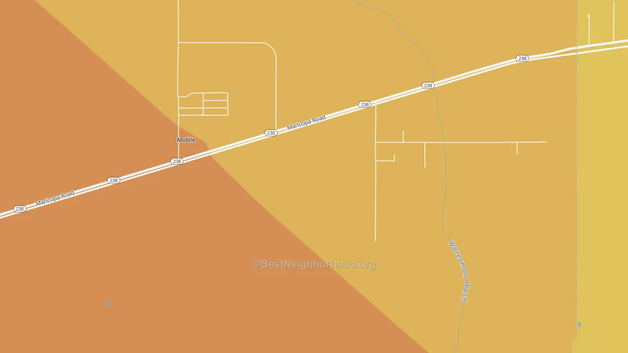 Map of the best neighborhoods in the 85329 area, with better matches in green and worse matches in red