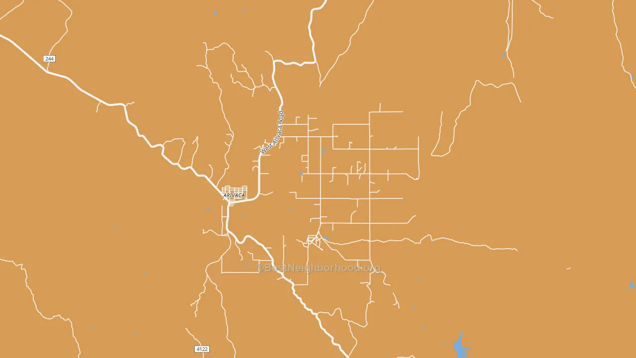 Map of the best neighborhoods in the 85601 area, with better matches in green and worse matches in red
