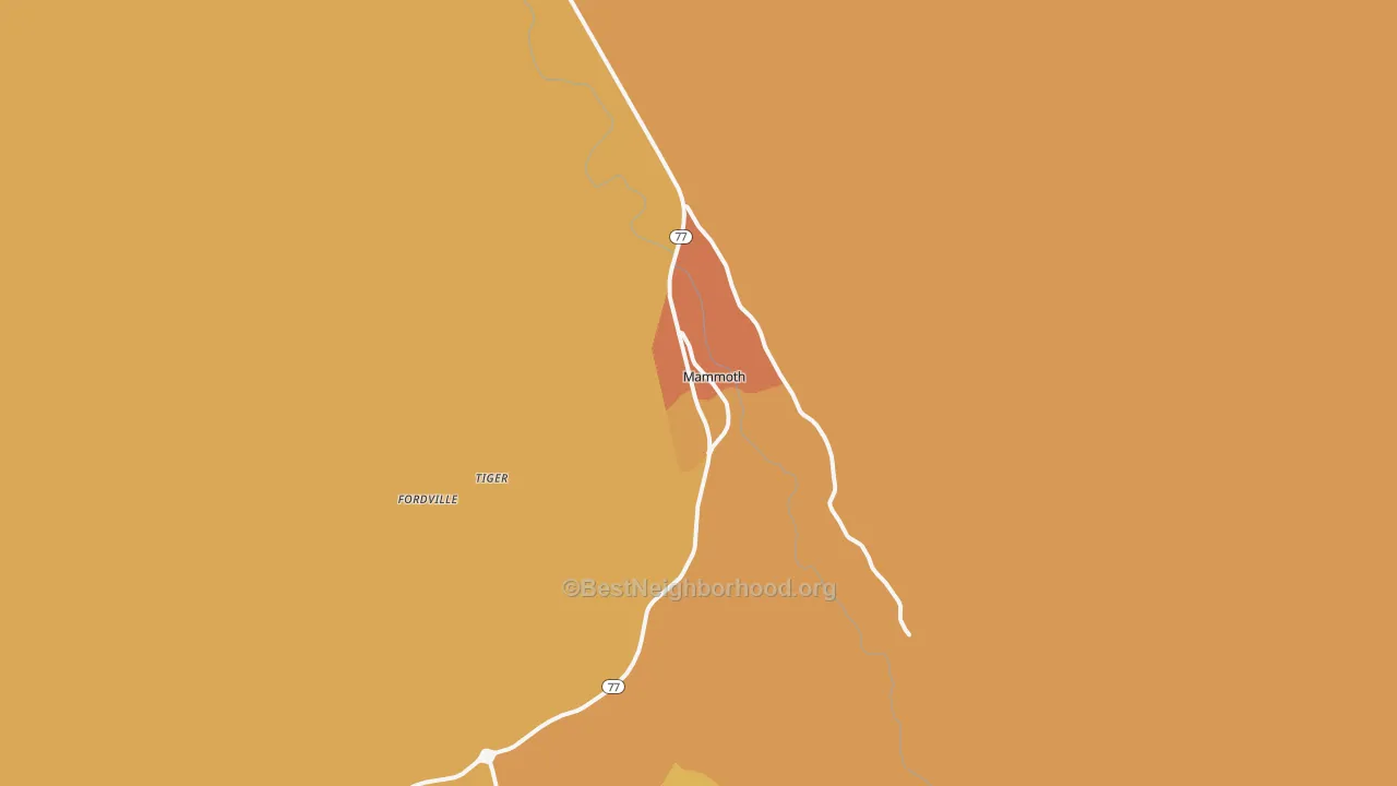 Map of the best neighborhoods in the 85618 area, with better matches in green and worse matches in red