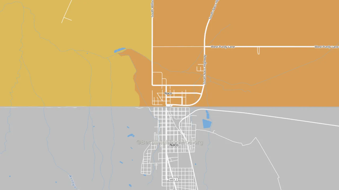 Map of the best neighborhoods in the 85620 area, with better matches in green and worse matches in red