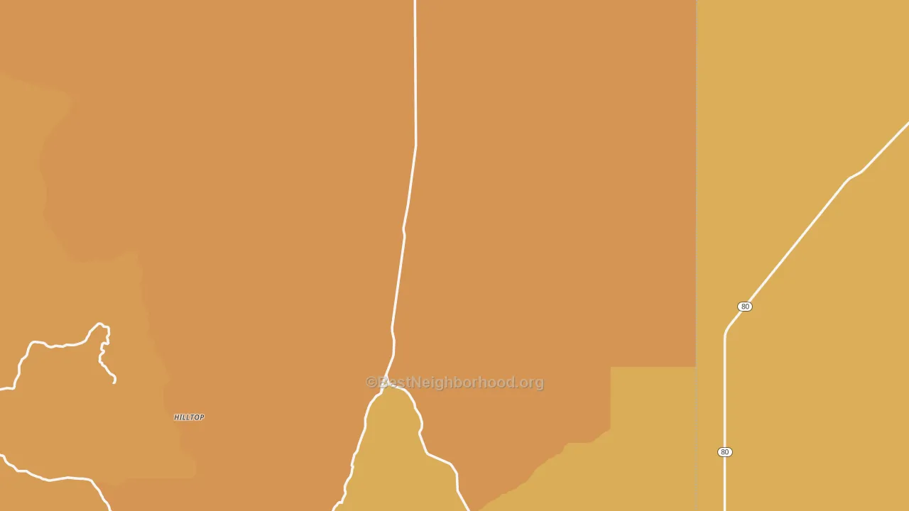 Map of the best neighborhoods in the 85632 area, with better matches in green and worse matches in red