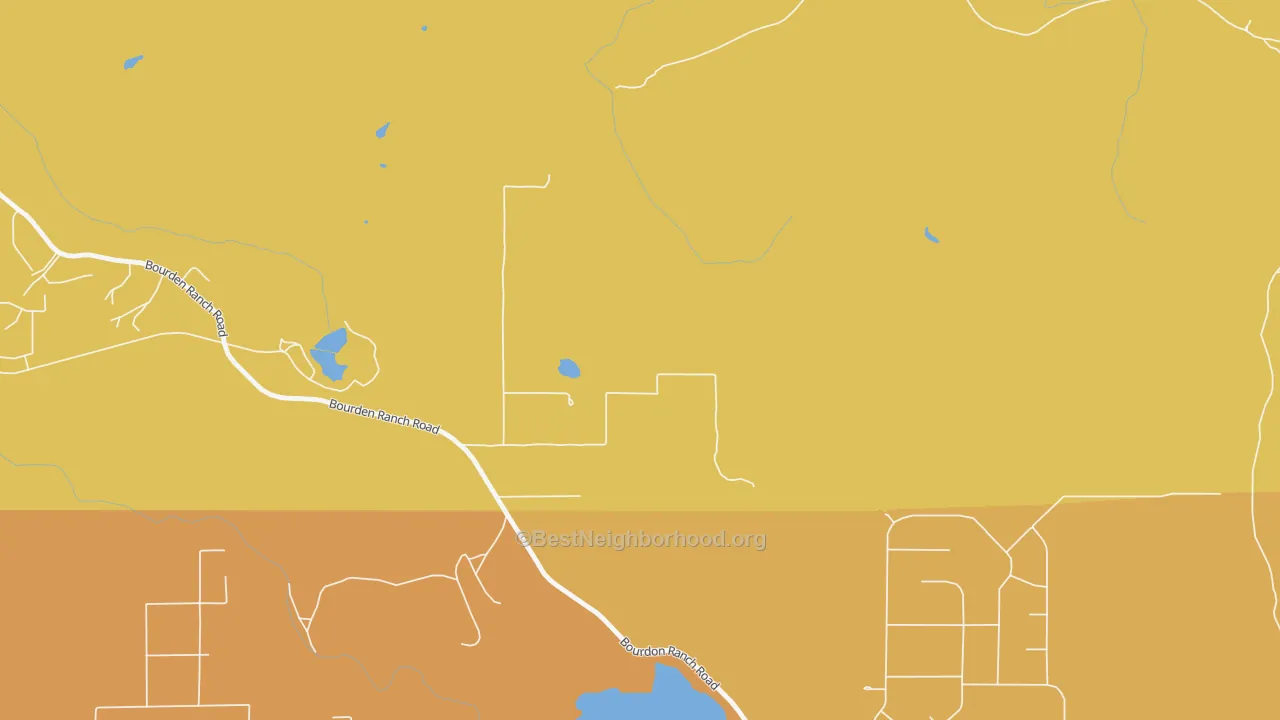 Map of the best neighborhoods in the 85912 area, with better matches in green and worse matches in red