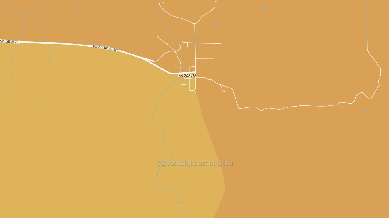 Map of the best neighborhoods in the 85942 area, with better matches in green and worse matches in red