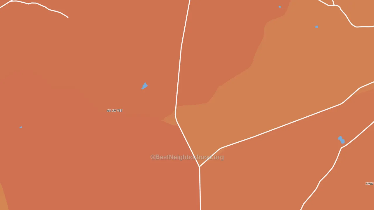 Map of the best neighborhoods in the 86031 area, with better matches in green and worse matches in red