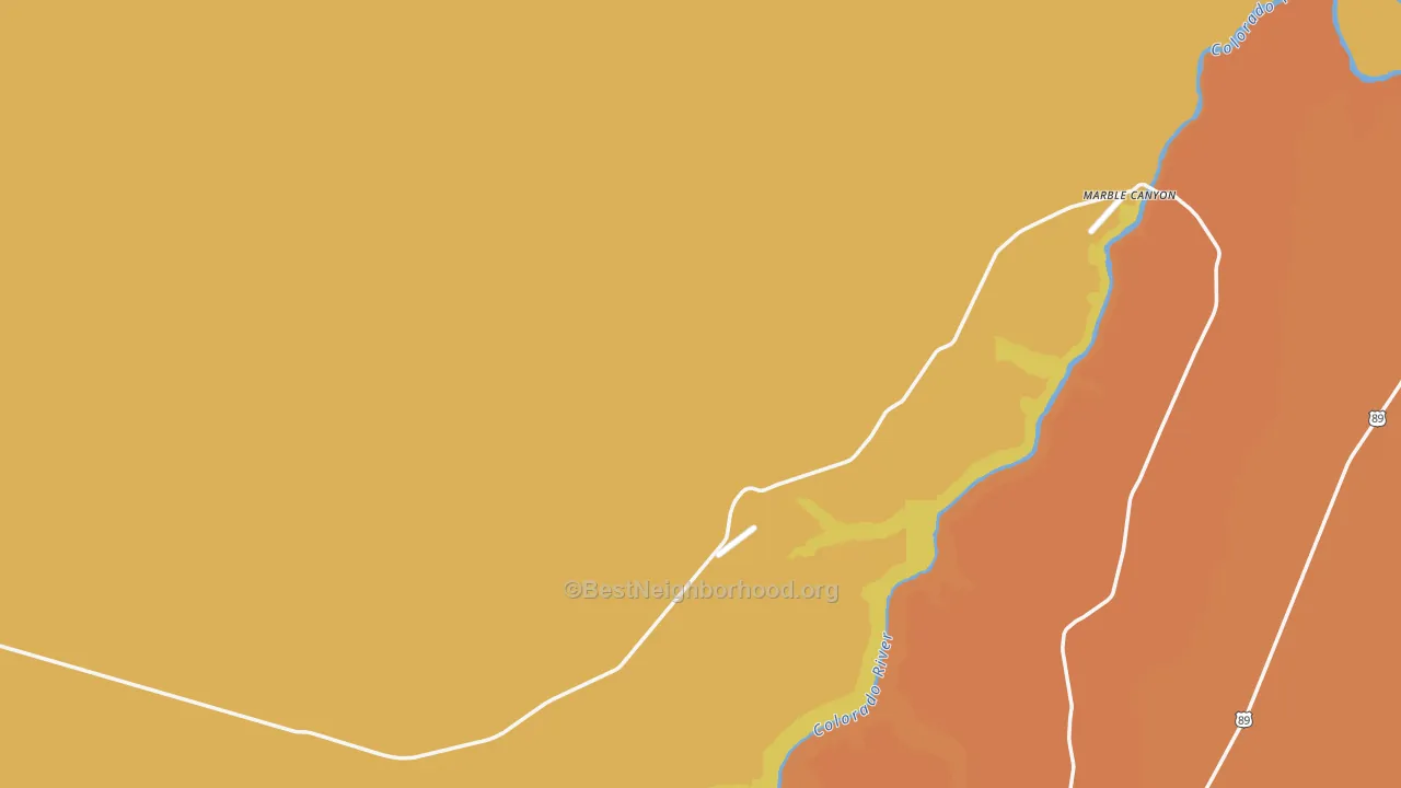 Map of the best neighborhoods in the 86036 area, with better matches in green and worse matches in red