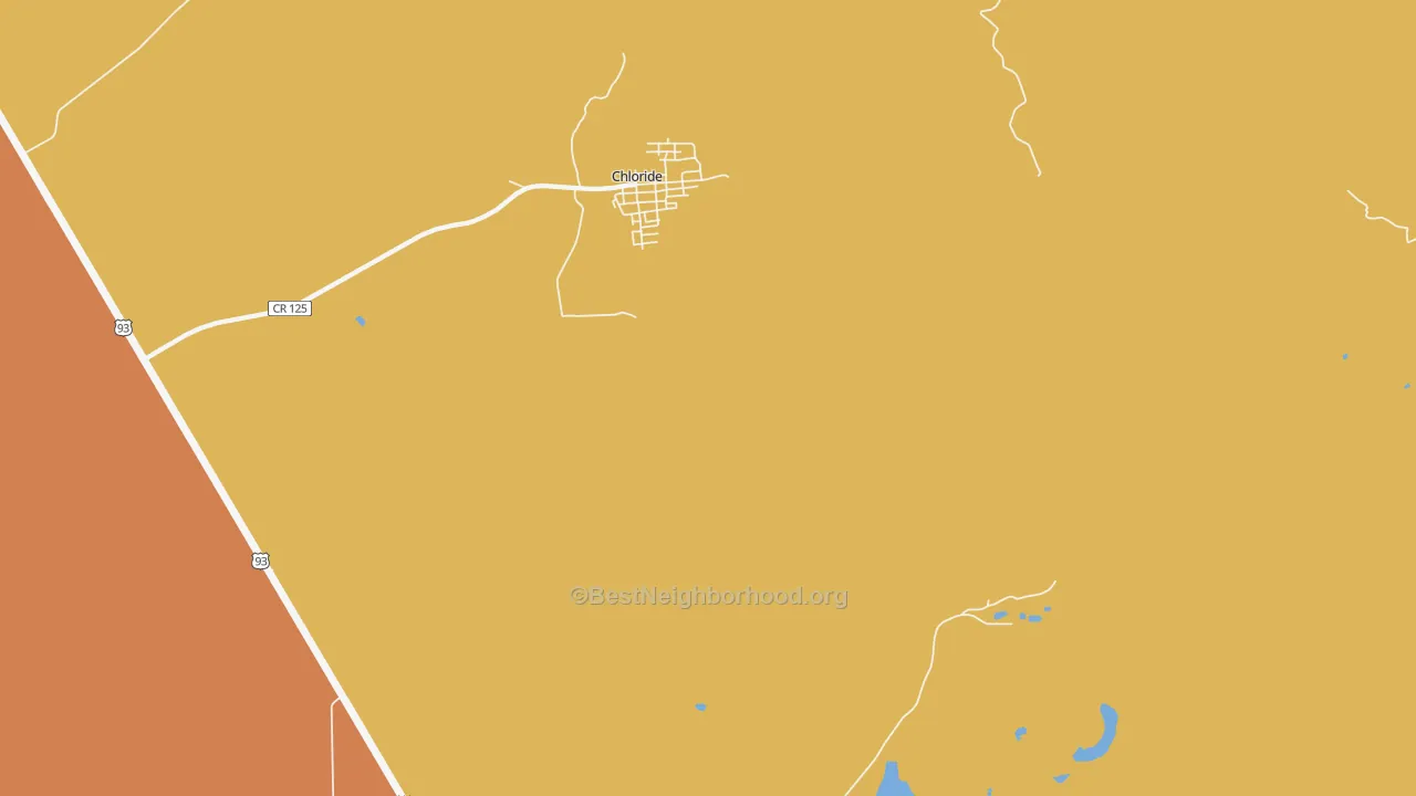 Map of the best neighborhoods in the 86431 area, with better matches in green and worse matches in red