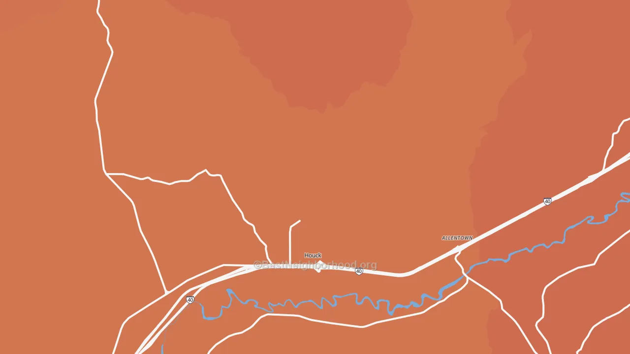 Map of the best neighborhoods in the 86506 area, with better matches in green and worse matches in red