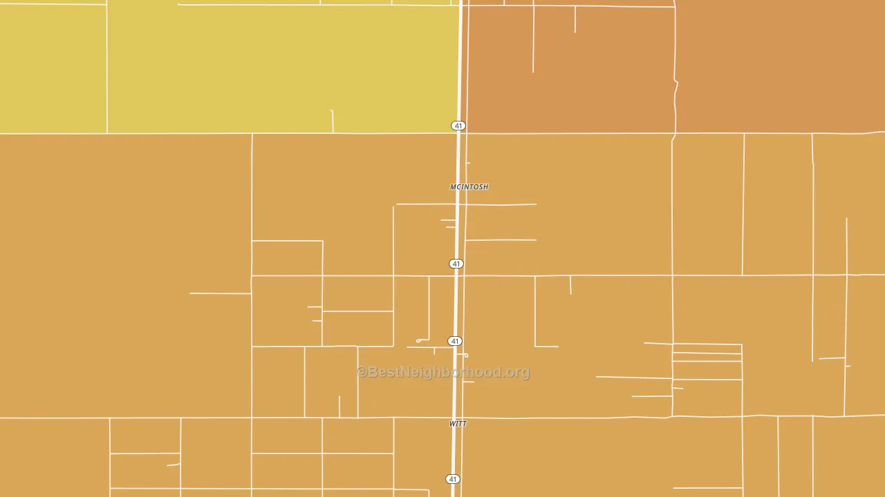 Map of the best neighborhoods in the 87032 area, with better matches in green and worse matches in red