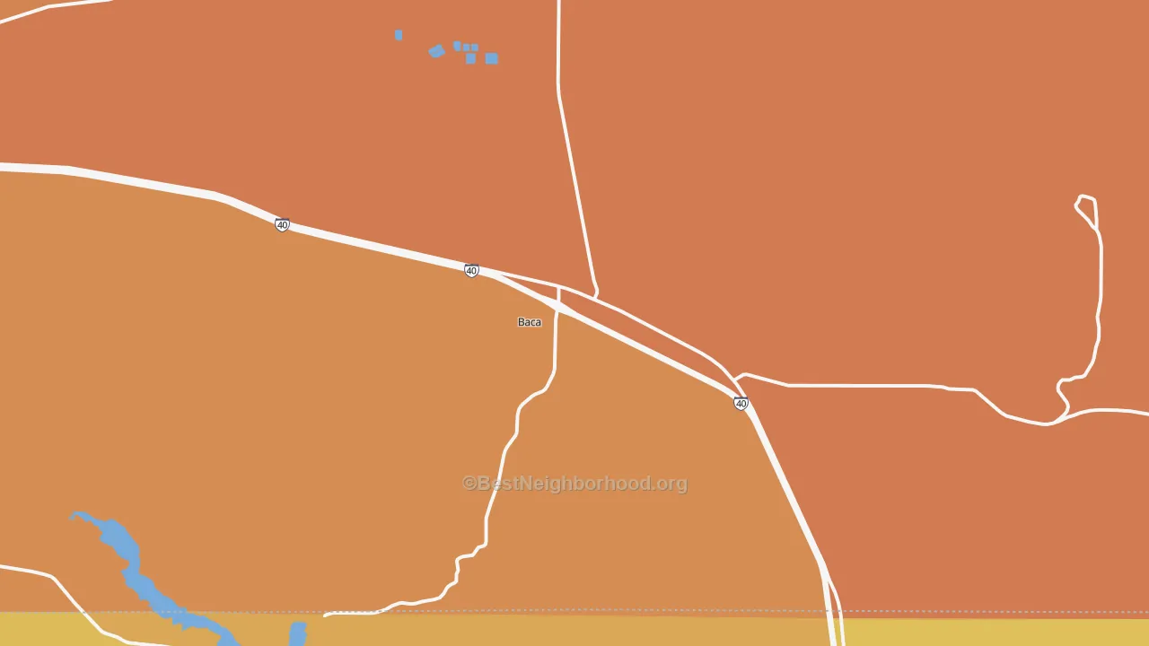 Map of the best neighborhoods in the 87045 area, with better matches in green and worse matches in red