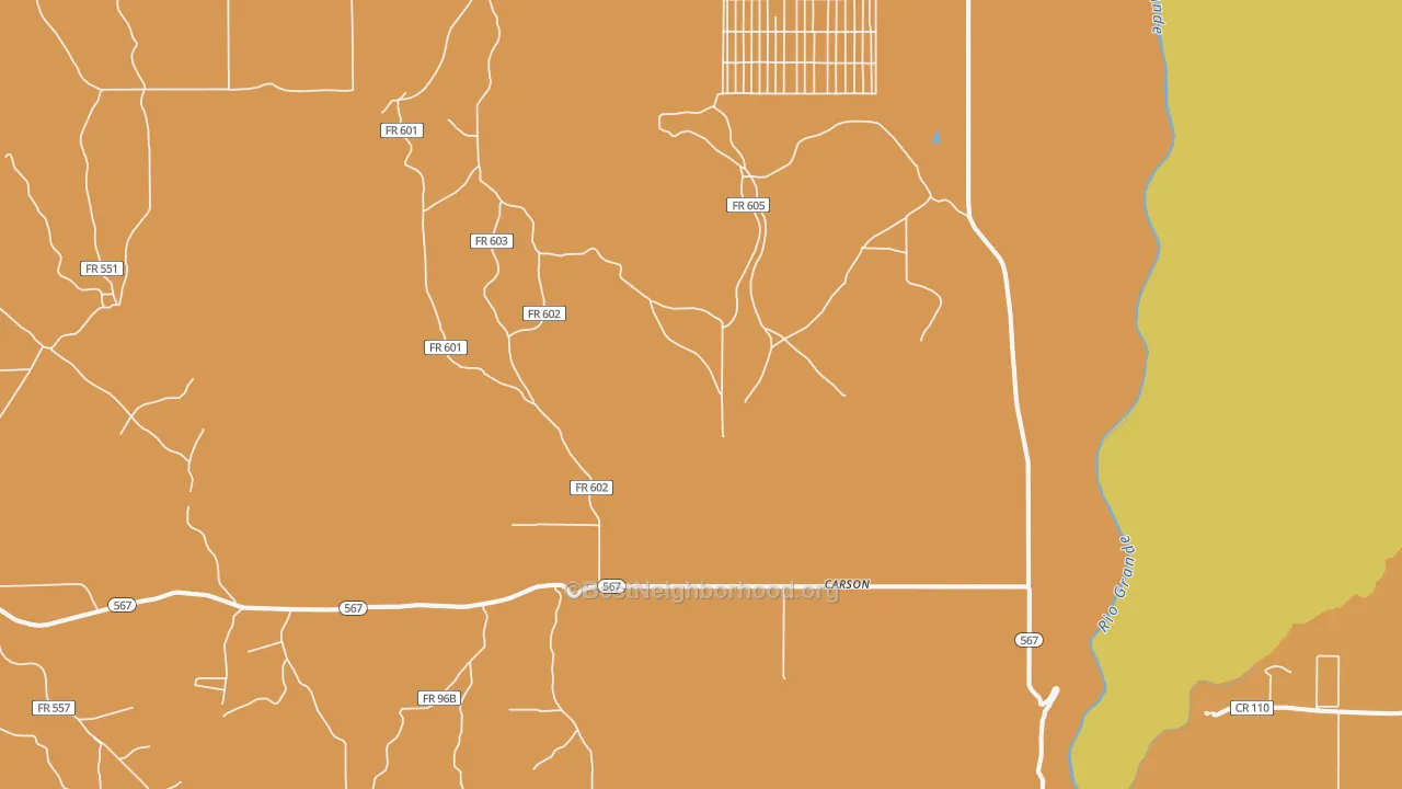 Map of the best neighborhoods in the 87517 area, with better matches in green and worse matches in red