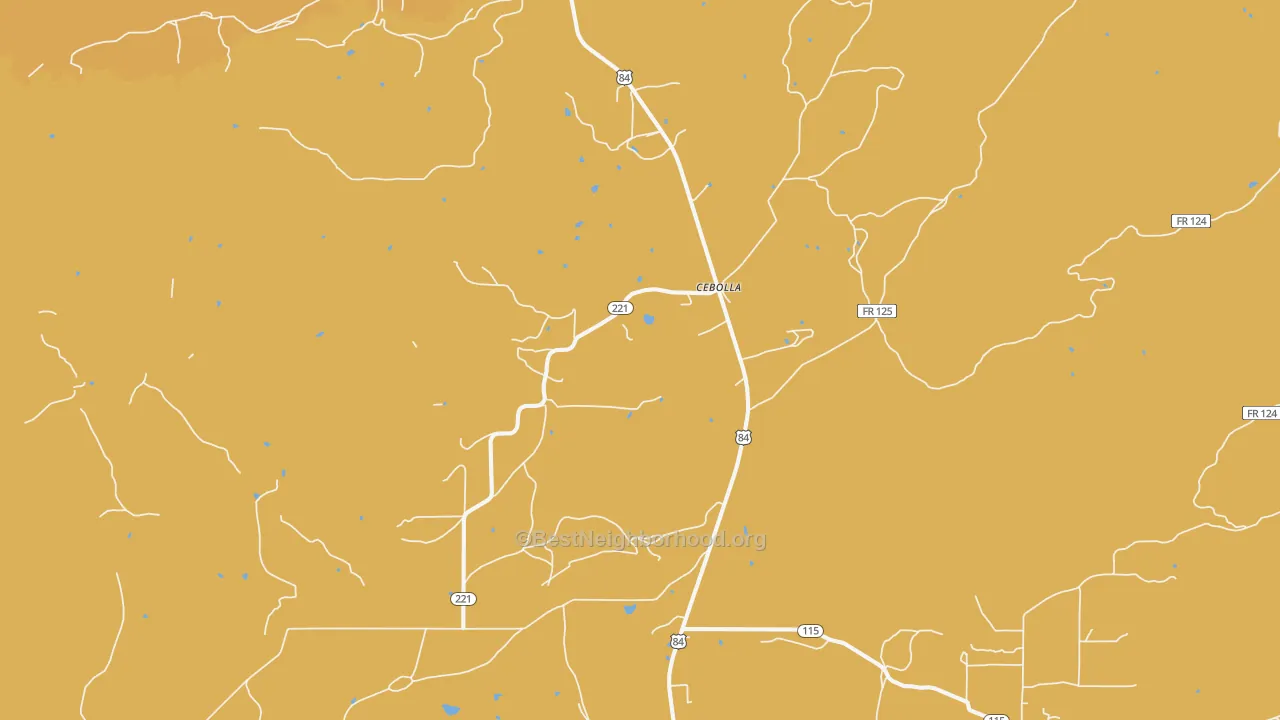 Map of the best neighborhoods in the 87518 area, with better matches in green and worse matches in red