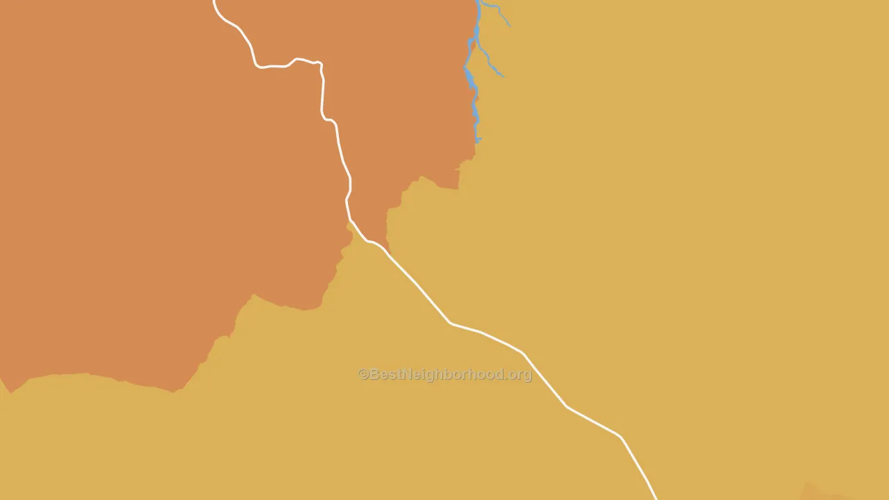 Map of the best neighborhoods in the 87825 area, with better matches in green and worse matches in red
