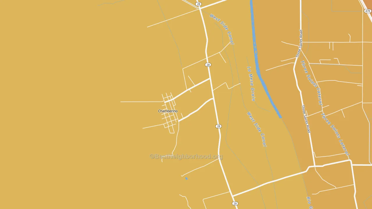Map of the best neighborhoods in the 88027 area, with better matches in green and worse matches in red