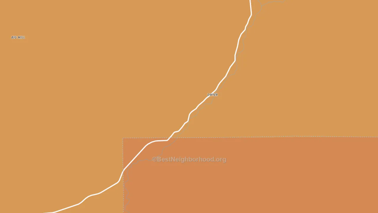 Map of the best neighborhoods in the 88034 area, with better matches in green and worse matches in red