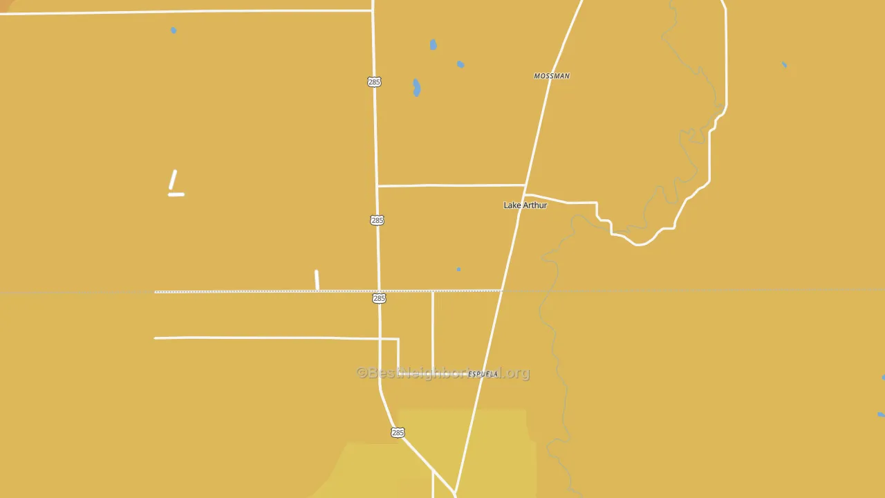 Map of the best neighborhoods in the 88253 area, with better matches in green and worse matches in red