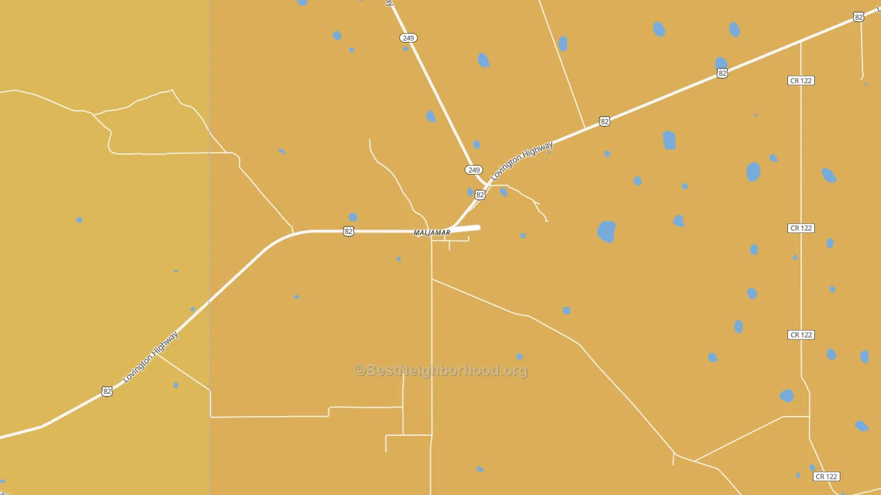 Map of the best neighborhoods in the 88264 area, with better matches in green and worse matches in red