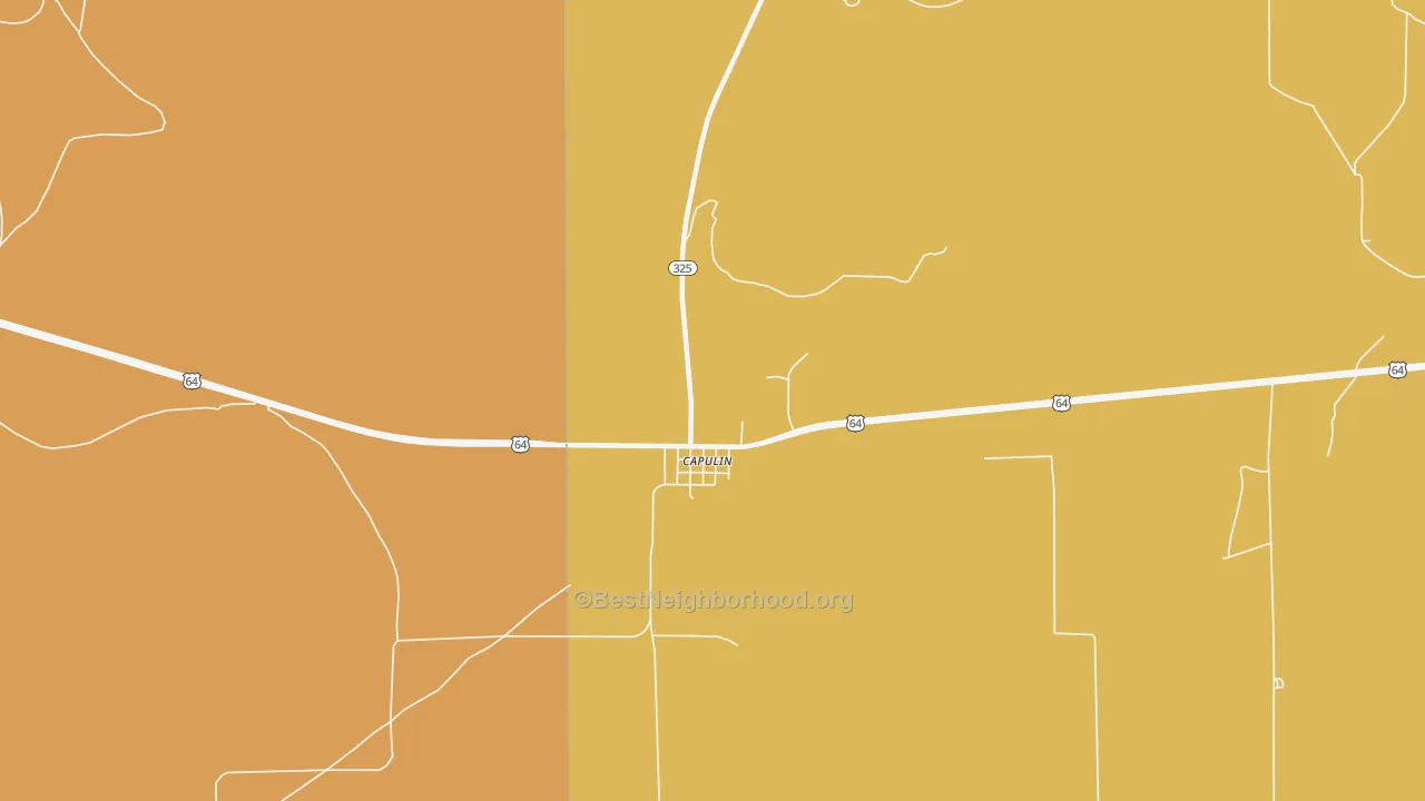 Map of the best neighborhoods in the 88414 area, with better matches in green and worse matches in red