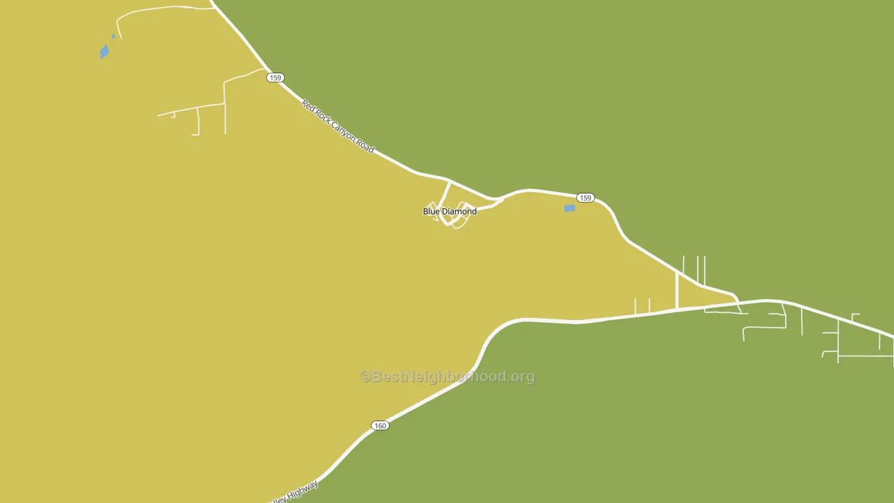 Map of the best neighborhoods in the 89004 area, with better matches in green and worse matches in red