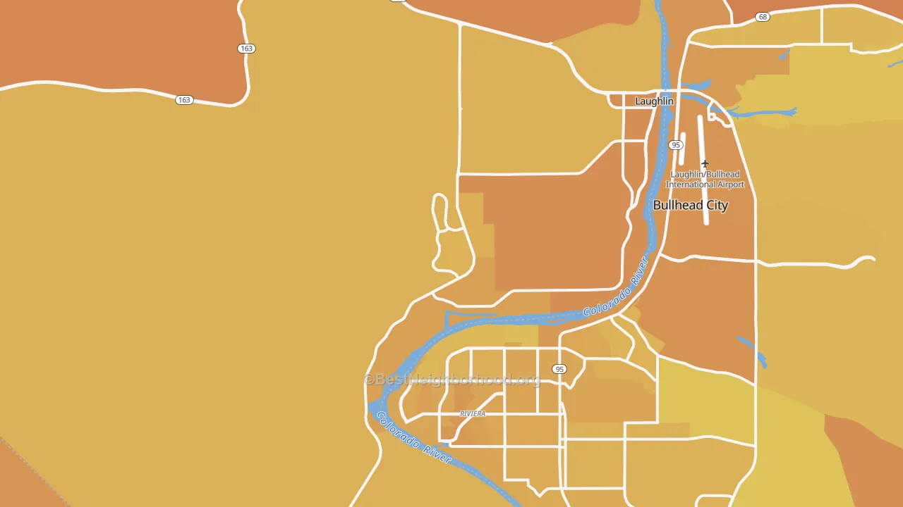 Map of the best neighborhoods in the 89029 area, with better matches in green and worse matches in red