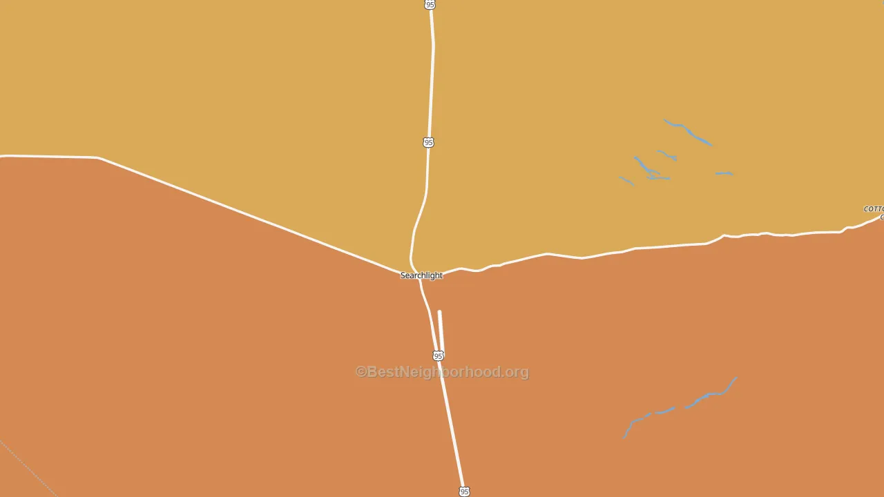 Map of the best neighborhoods in the 89046 area, with better matches in green and worse matches in red