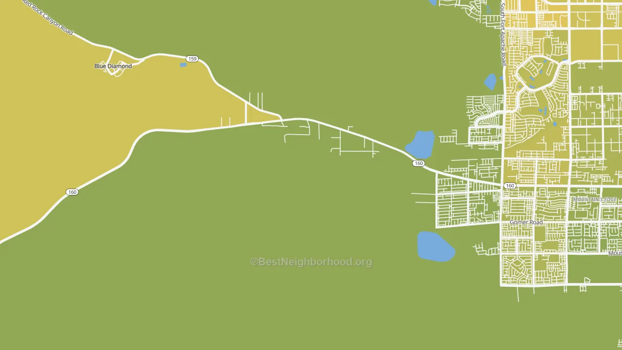 Map of the best neighborhoods in the 89161 area, with better matches in green and worse matches in red
