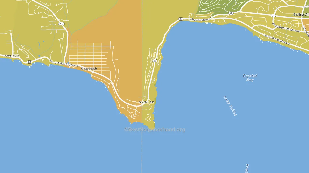 Map of the best neighborhoods in the 89402 area, with better matches in green and worse matches in red