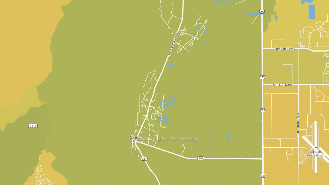 Map of the best neighborhoods in the 89411 area, with better matches in green and worse matches in red