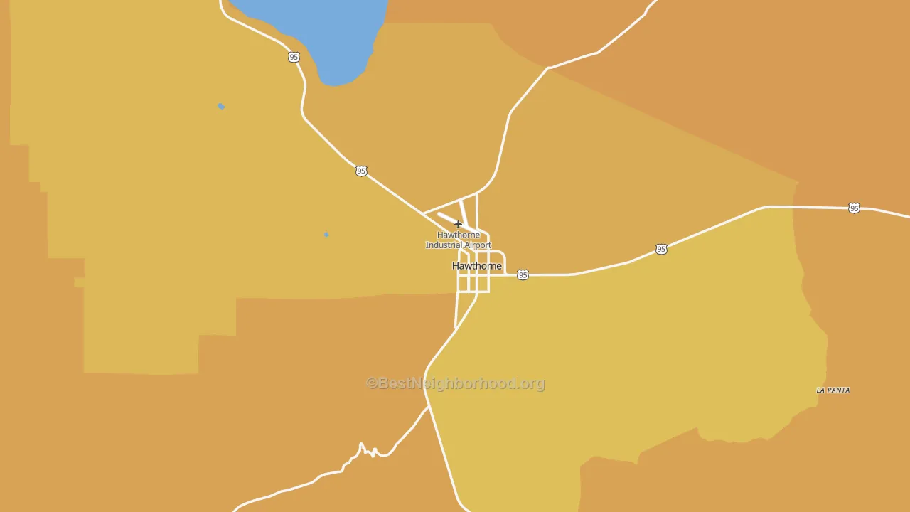 Map of the best neighborhoods in the 89415 area, with better matches in green and worse matches in red
