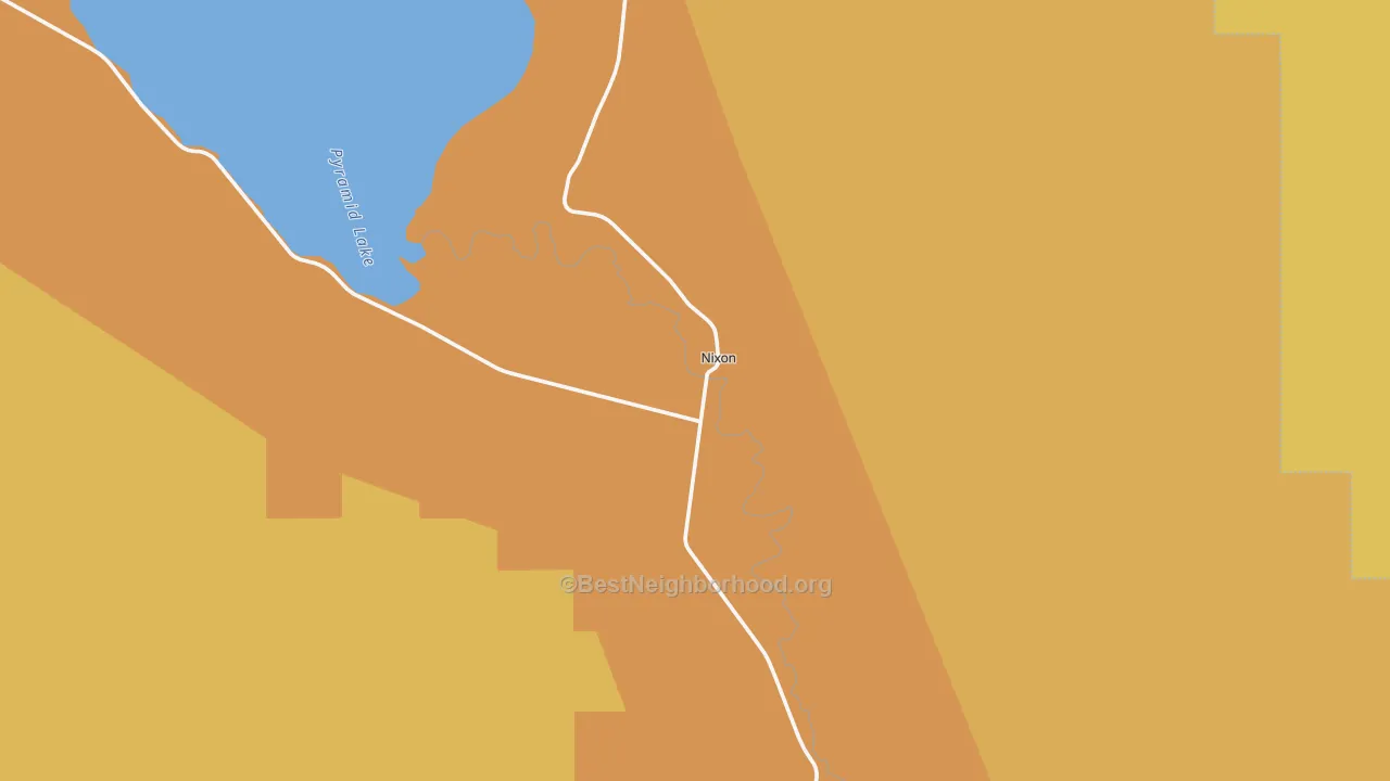 Map of the best neighborhoods in the 89424 area, with better matches in green and worse matches in red