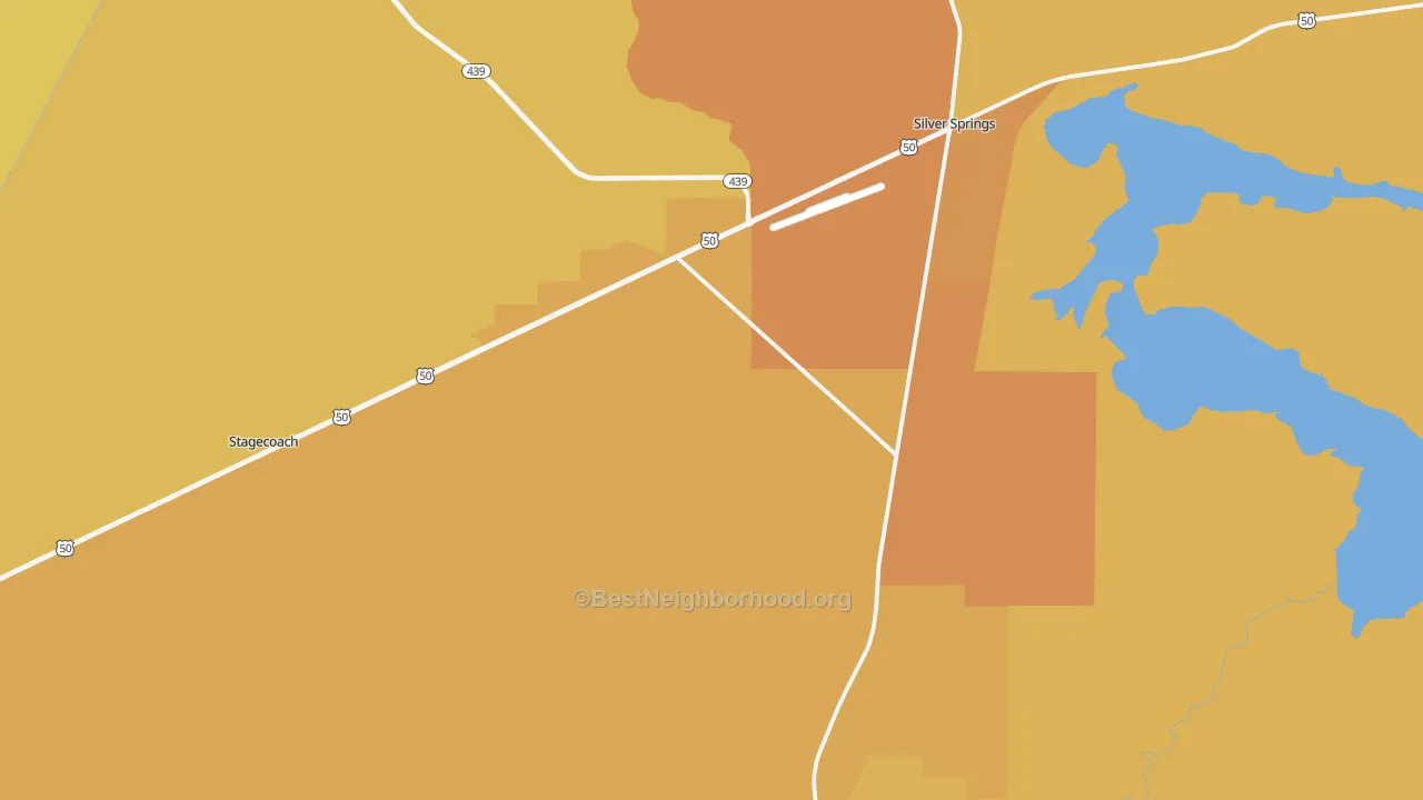 Map of the best neighborhoods in the 89429 area, with better matches in green and worse matches in red