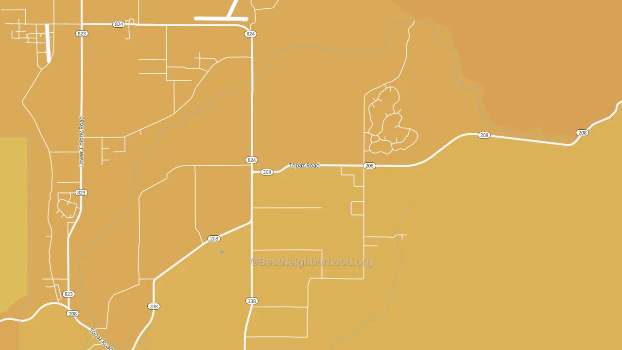 Map of the best neighborhoods in the 89430 area, with better matches in green and worse matches in red