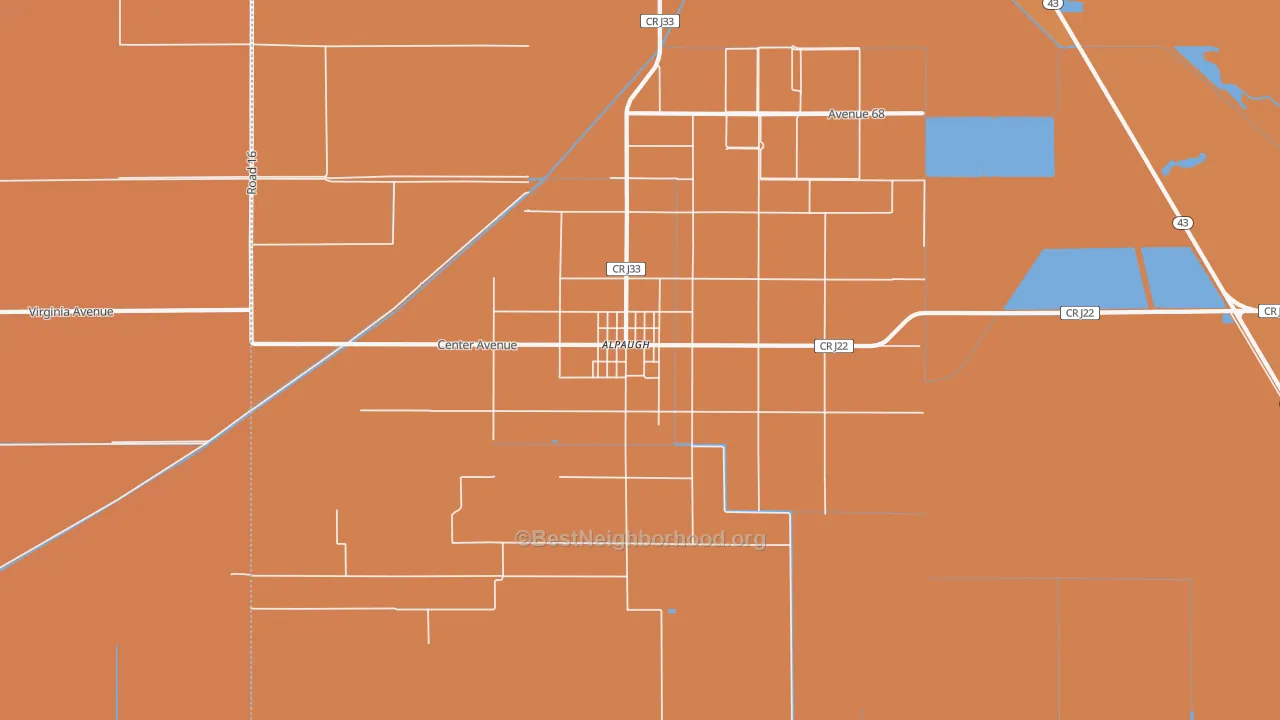Map of the best neighborhoods in the 93201 area, with better matches in green and worse matches in red