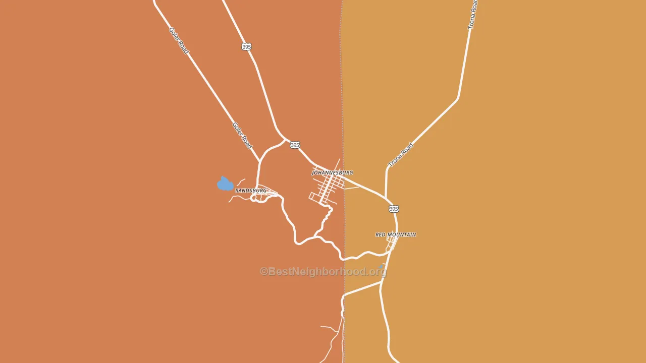Map of the best neighborhoods in the 93528 area, with better matches in green and worse matches in red
