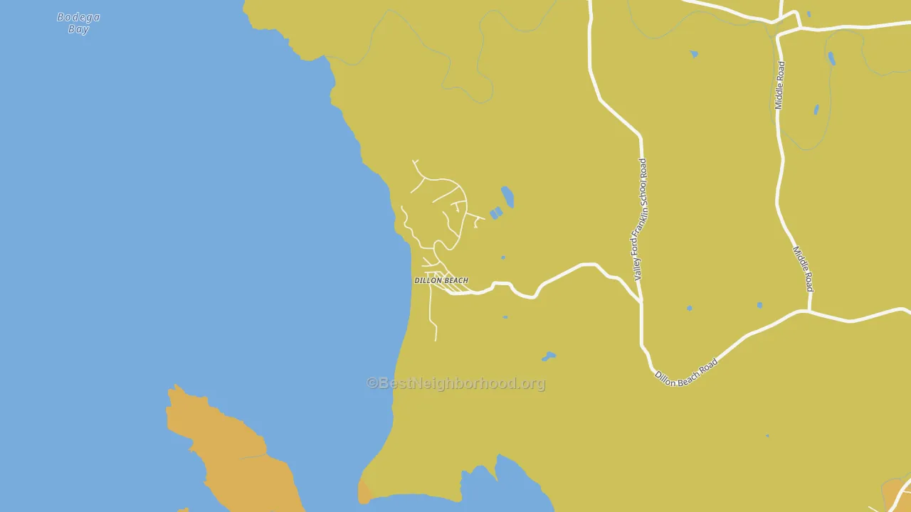 Map of the best neighborhoods in the 94929 area, with better matches in green and worse matches in red