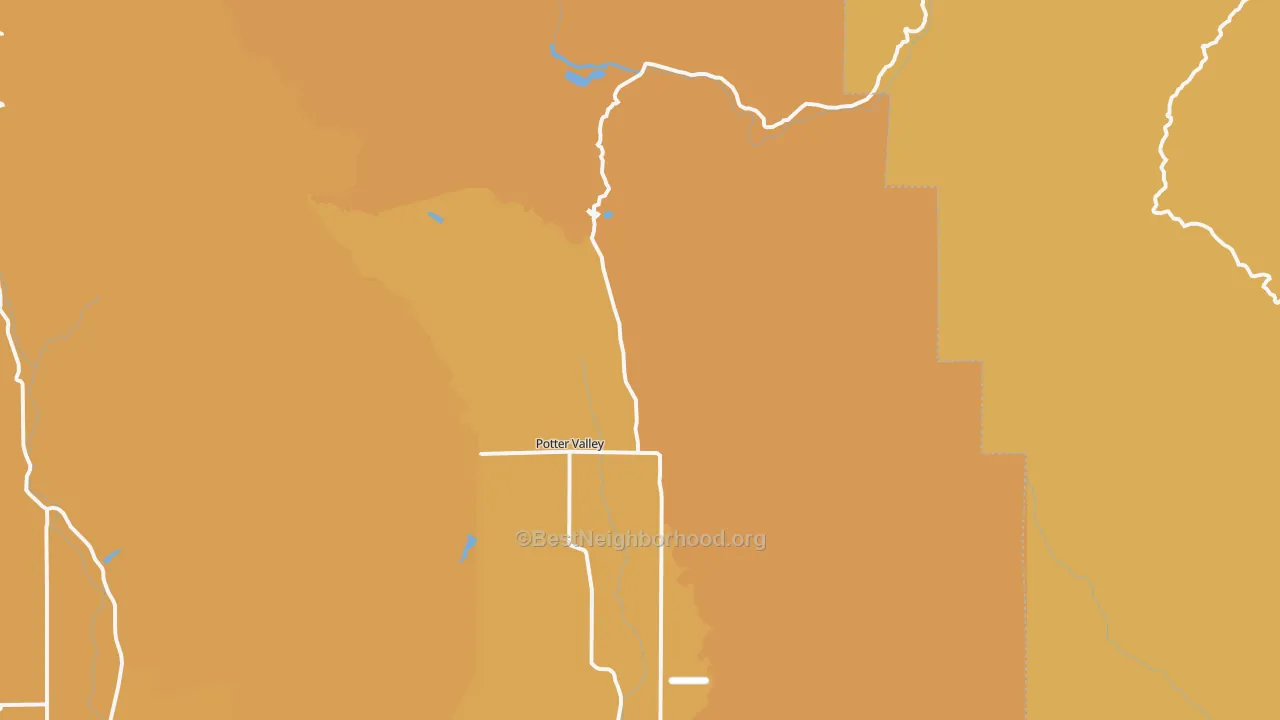 Map of the best neighborhoods in the 95469 area, with better matches in green and worse matches in red