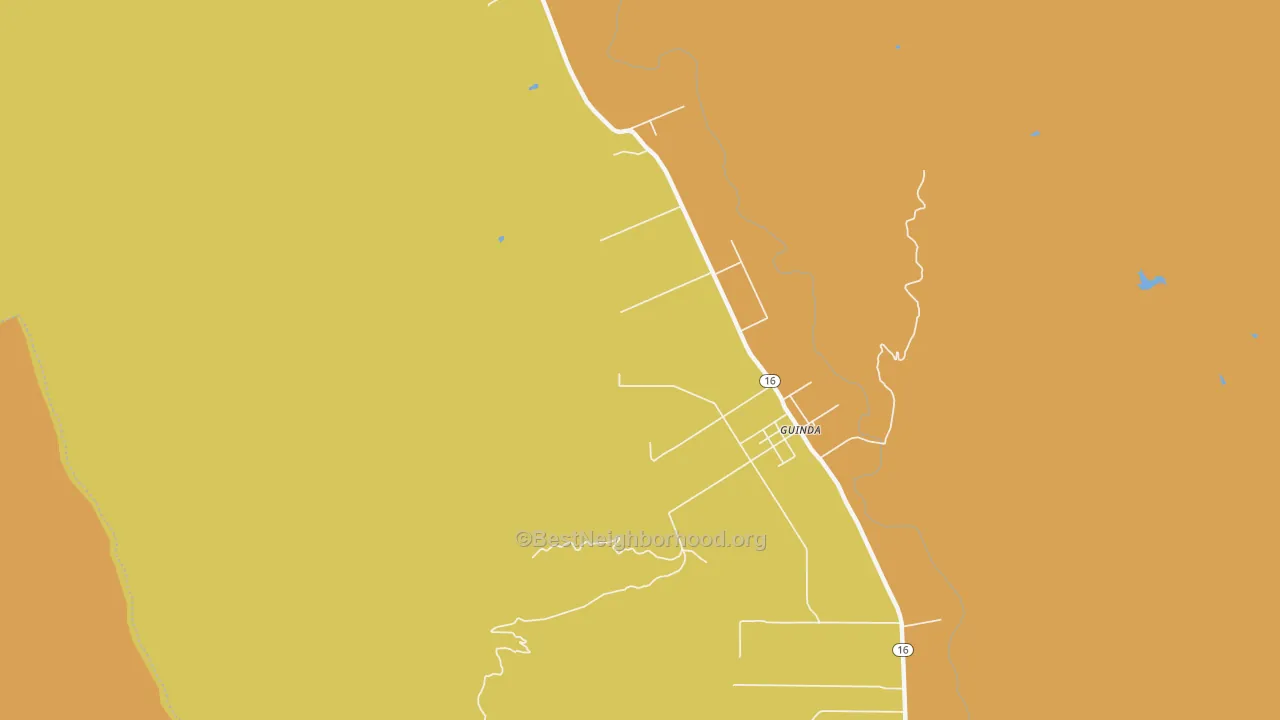 Map of the best neighborhoods in the 95637 area, with better matches in green and worse matches in red