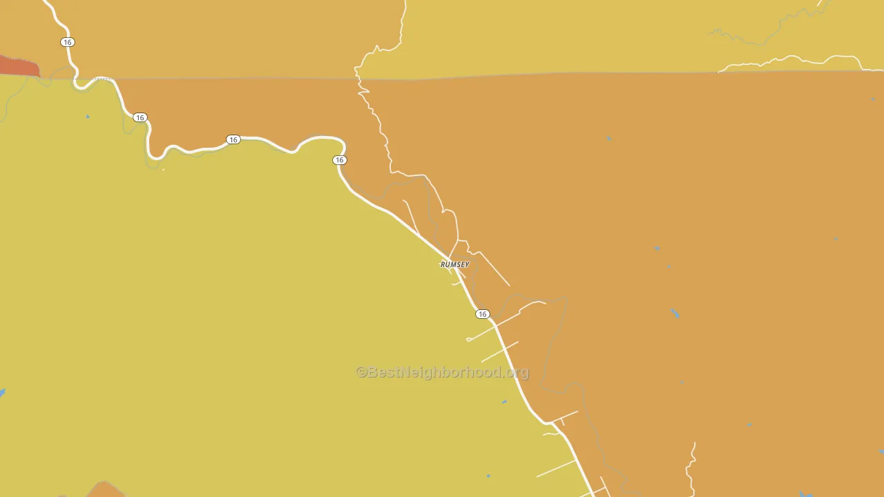 Map of the best neighborhoods in the 95679 area, with better matches in green and worse matches in red