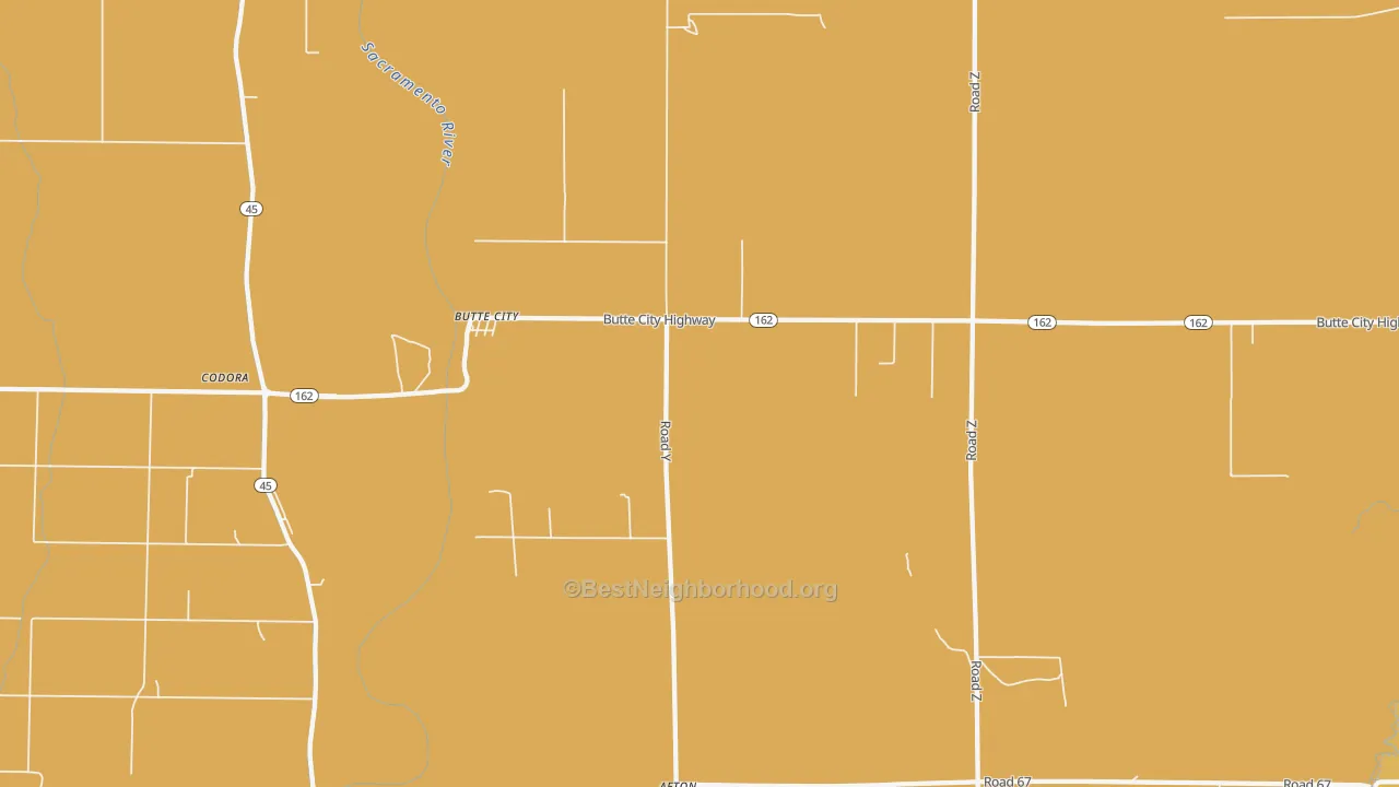 Map of the best neighborhoods in the 95920 area, with better matches in green and worse matches in red