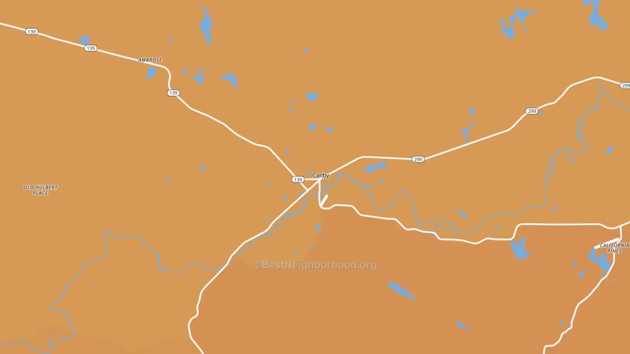 Map of the best neighborhoods in the 96015 area, with better matches in green and worse matches in red