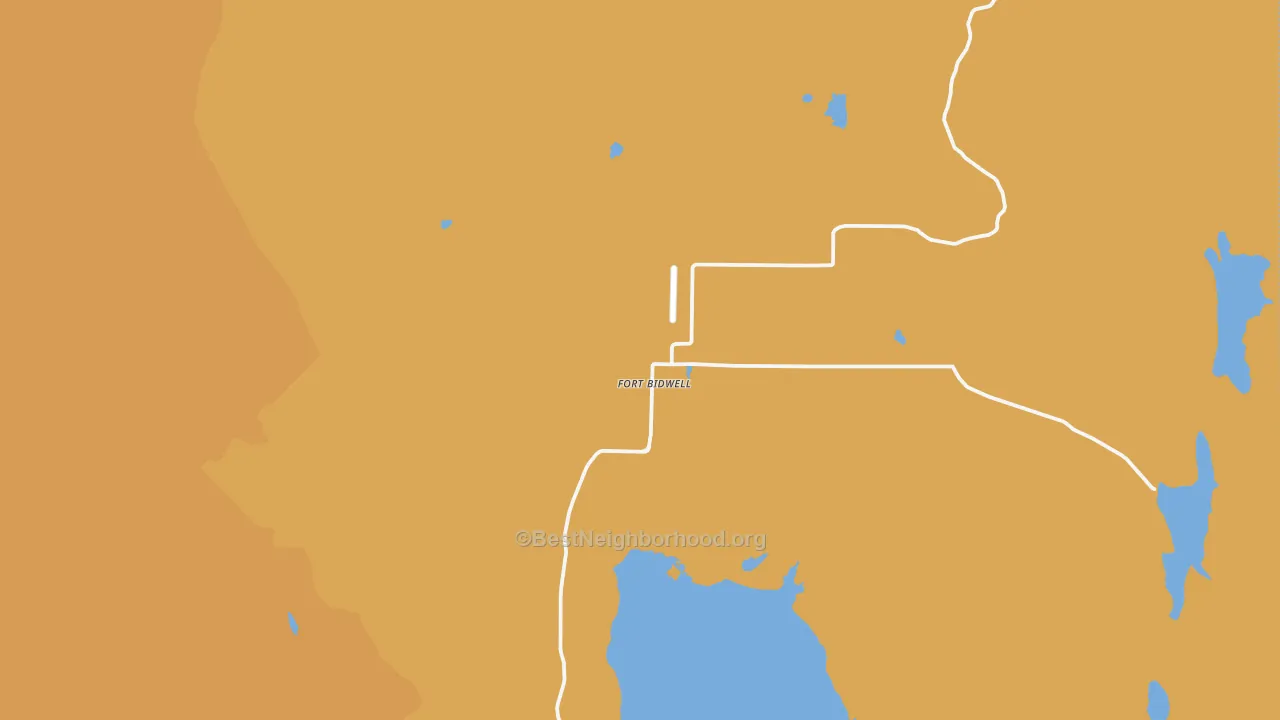 Map of the best neighborhoods in the 96112 area, with better matches in green and worse matches in red