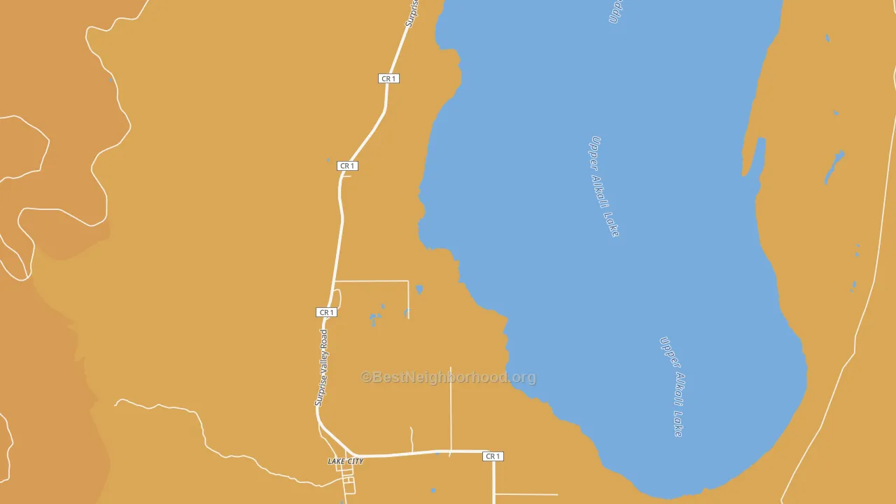Map of the best neighborhoods in the 96115 area, with better matches in green and worse matches in red