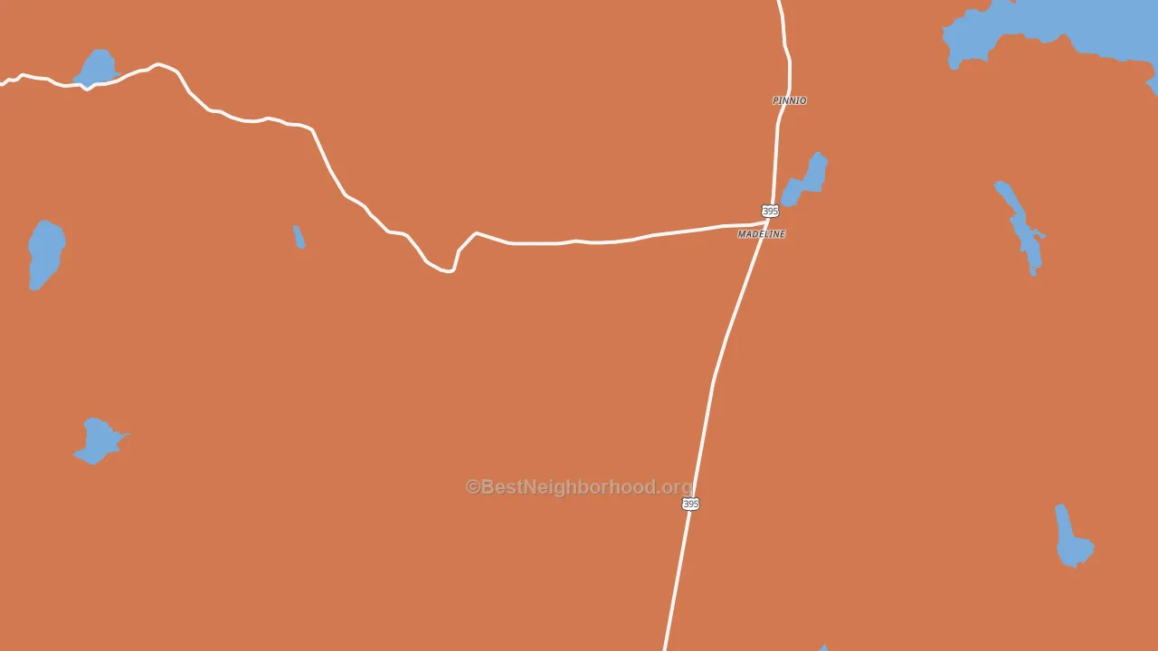 Map of the best neighborhoods in the 96119 area, with better matches in green and worse matches in red